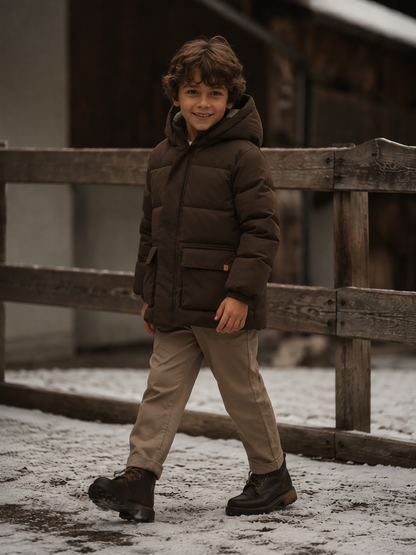 Lil'Atelier - puffer jacket - dark earth brown