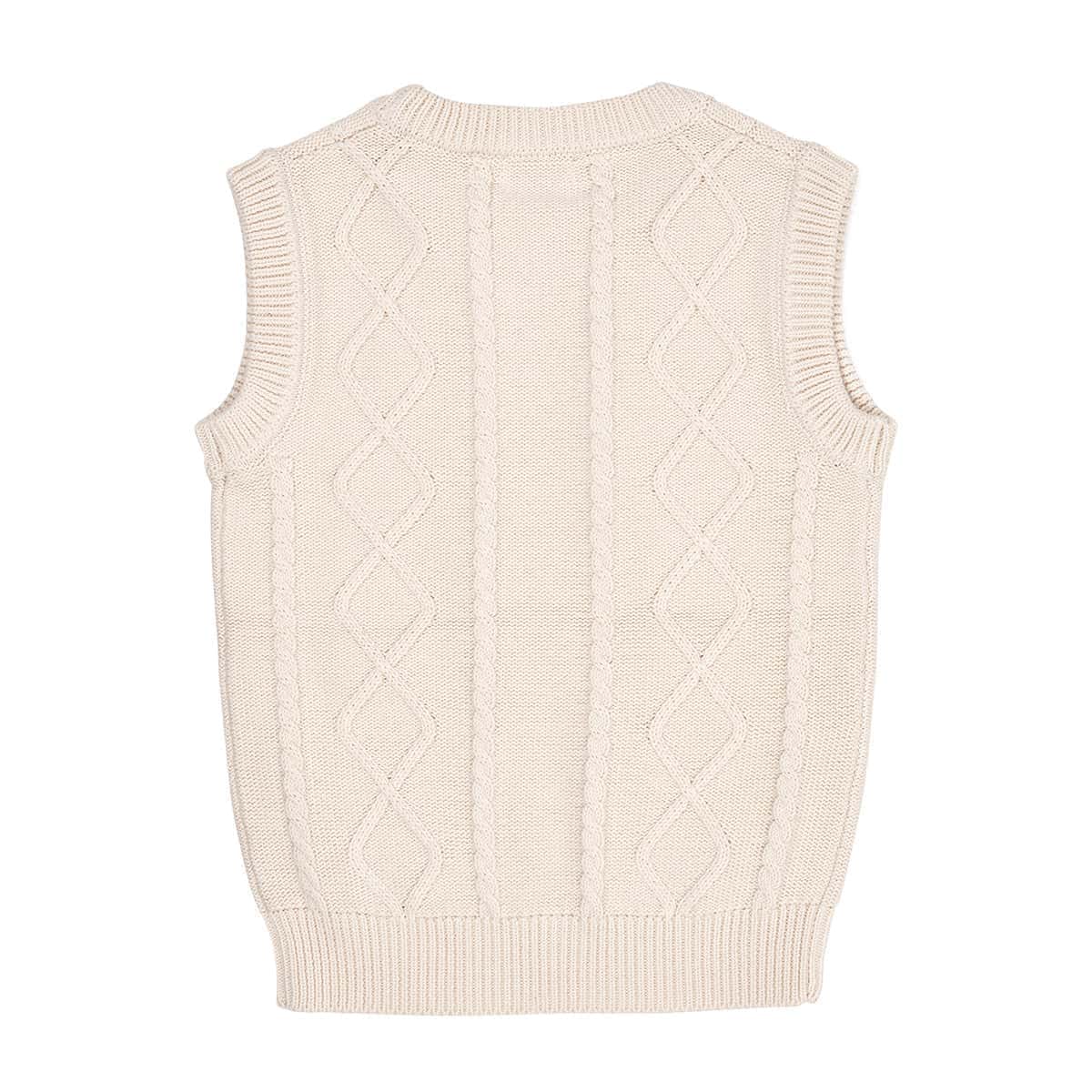 Knitted cable spencer - cream