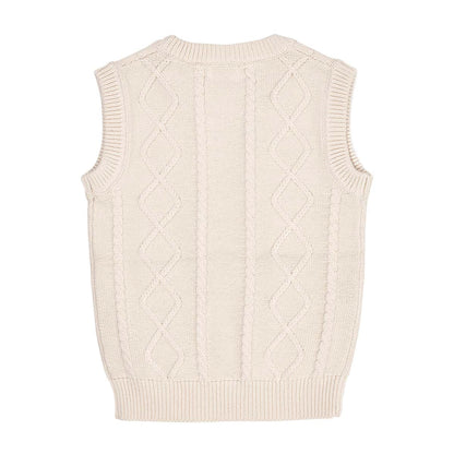 Knitted cable spencer - cream