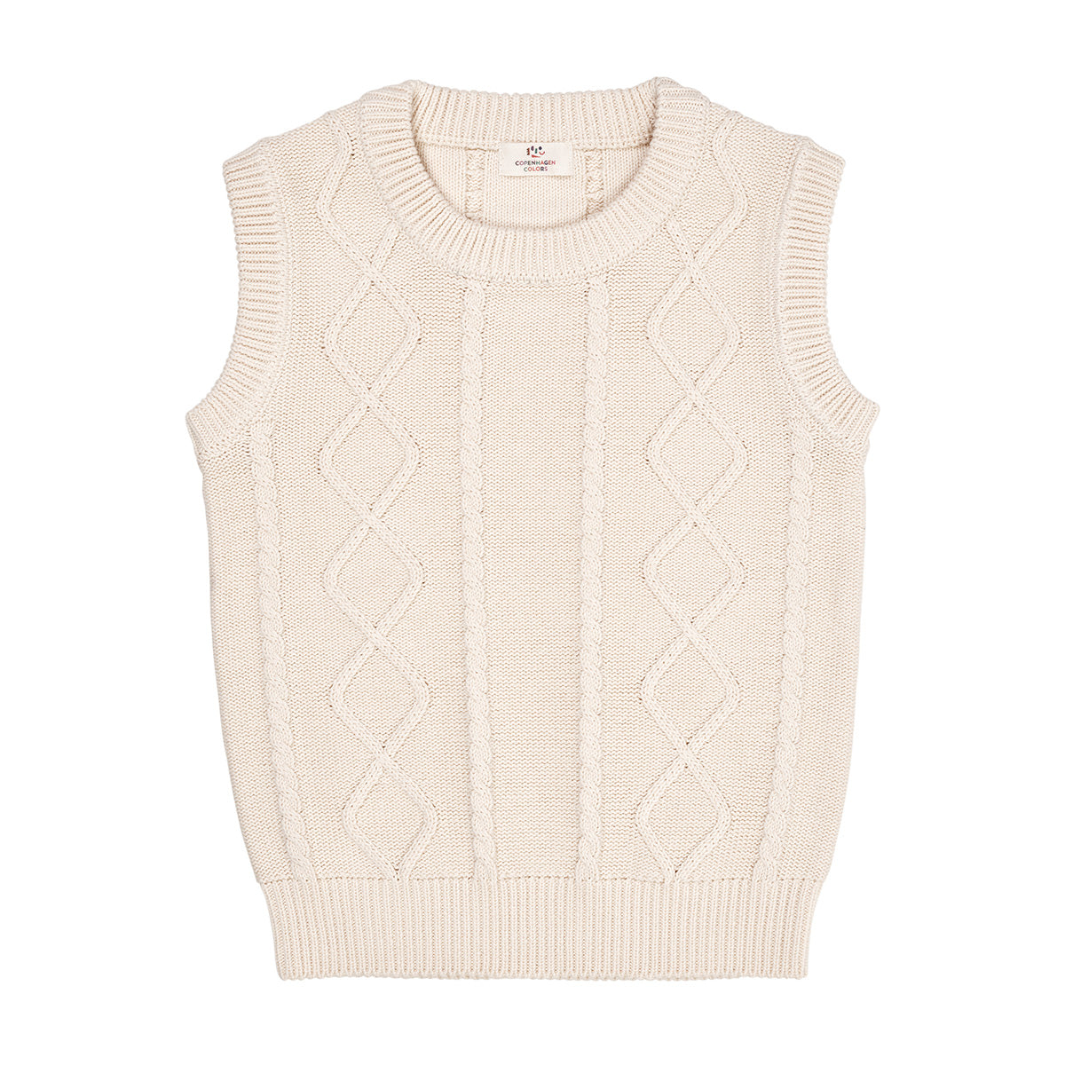 Knitted cable spencer - cream