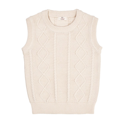Knitted cable spencer - cream