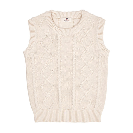 Knitted cable spencer ~ cream