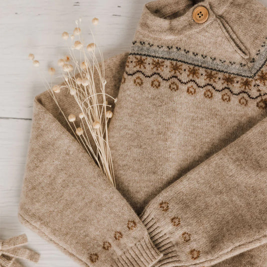 Cashmere Sweater Nino Jacquard  - beige