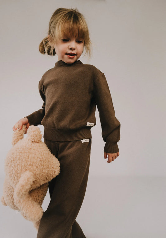 Baje Studio - knitted sweater Cevio - brown cacao