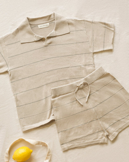 Rylee + Cru - polo Chandler - eucalyptus stripe