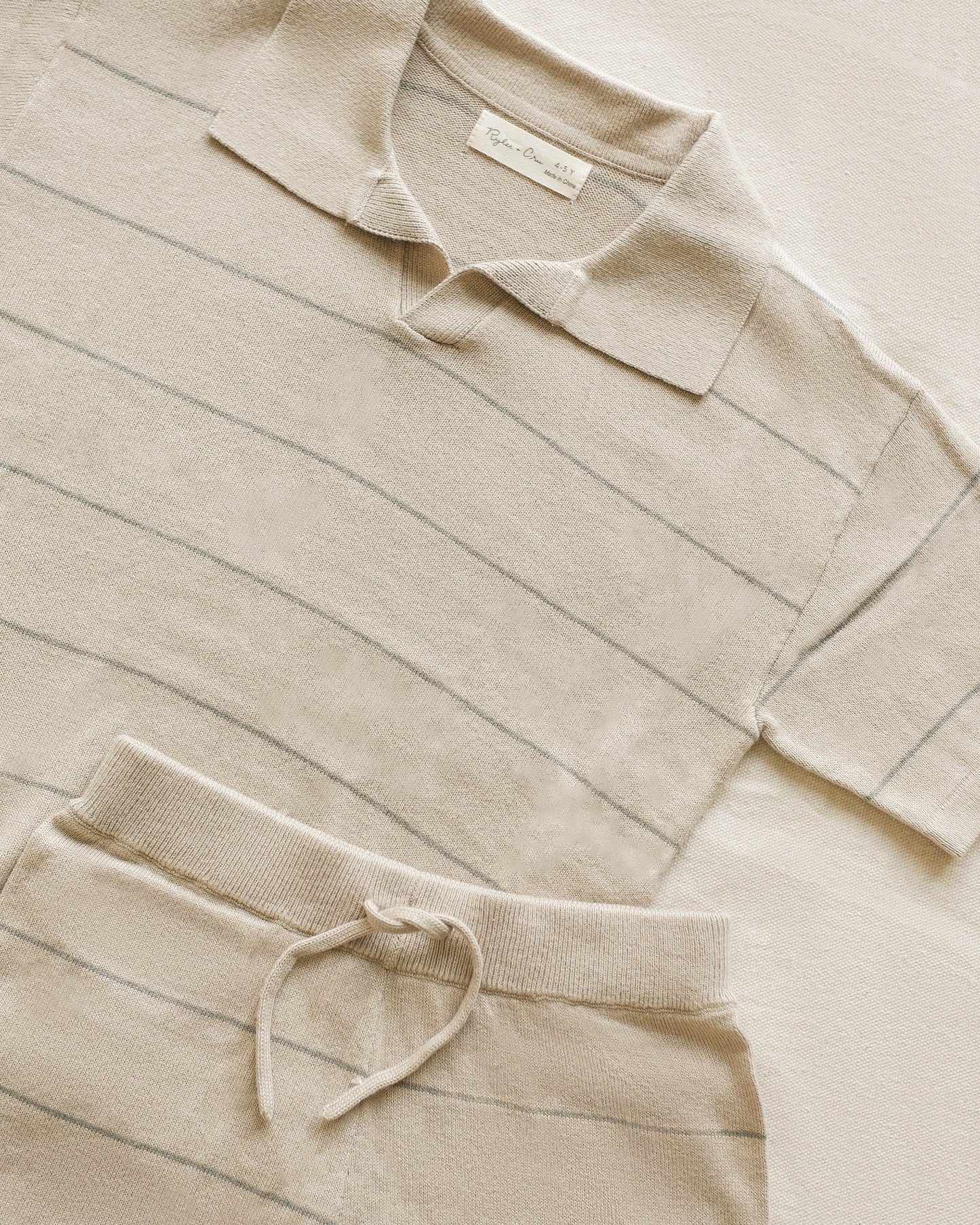 Rylee + Cru - polo Chandler - eucalyptus stripe