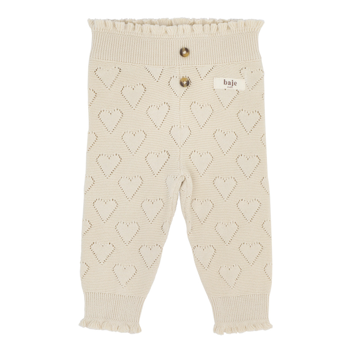 Baje Studio - ajour heart legging Charlie - creme oat