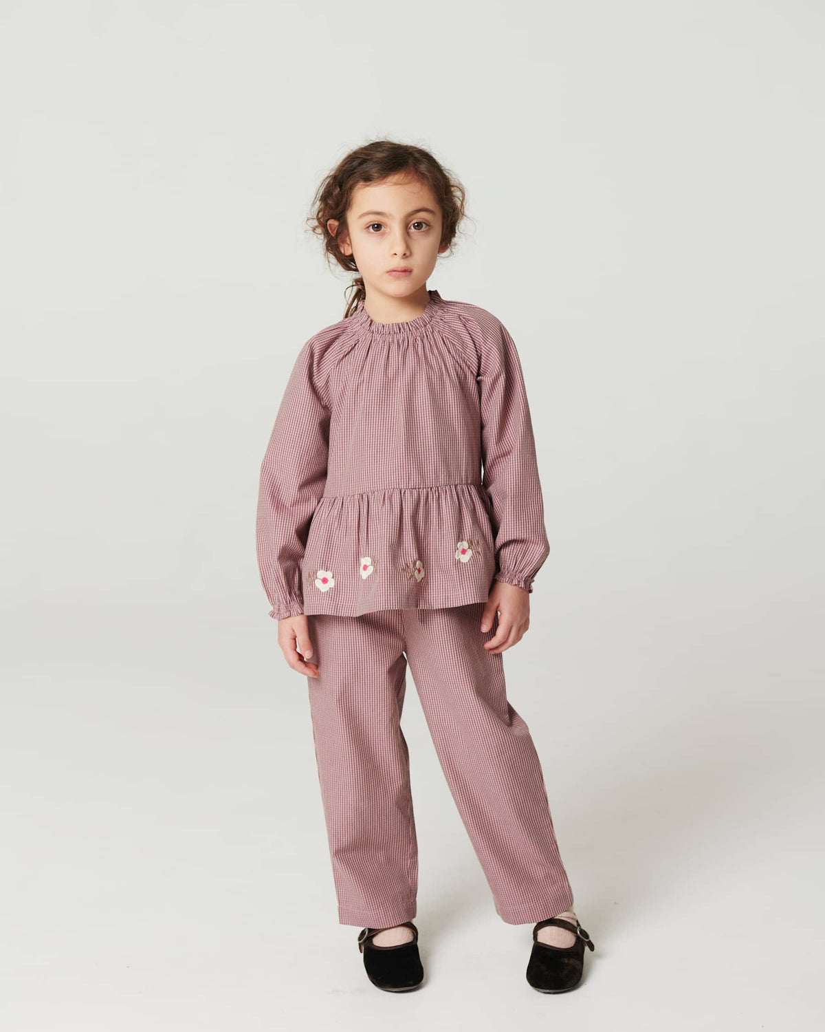 Copenhagen Colors - checkered pants - winter rose