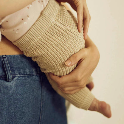 Müsli - chunky knit pants - oat