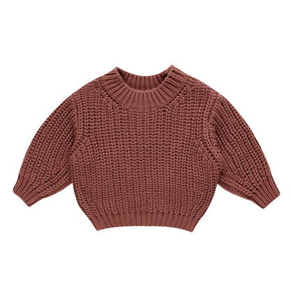 Chunky knit sweater - cranberry