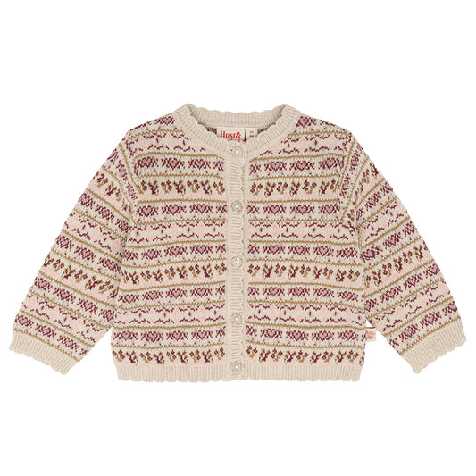 Hust & Claire - nordic cardigan Cilja - beige melange