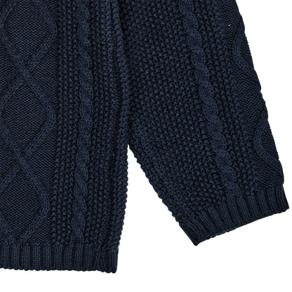 Knitted cable jumper ~ navy