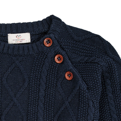 Knitted cable jumper ~ navy