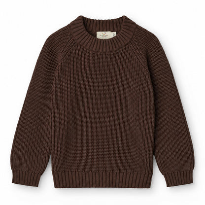 Copenhagen Colors - knitted classic rib jumper - brown