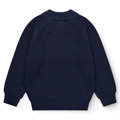 Copenhagen Colors - knitted classic rib jumper - navy