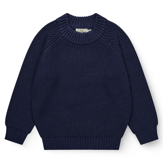Copenhagen Colors - knitted classic rib jumper - navy