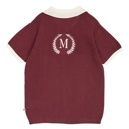 Müsli - clubhouse knit polo - russet red