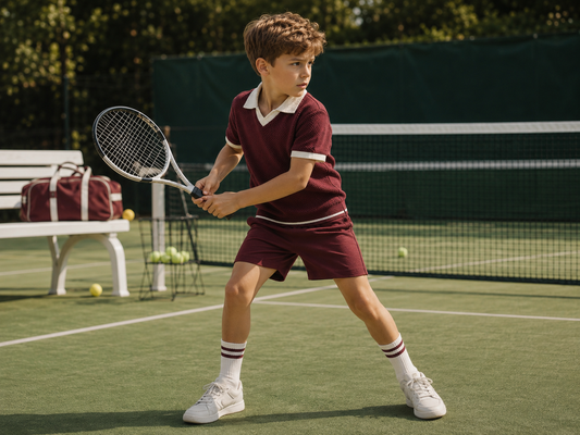 Müsli - clubhouse knit polo - russet red