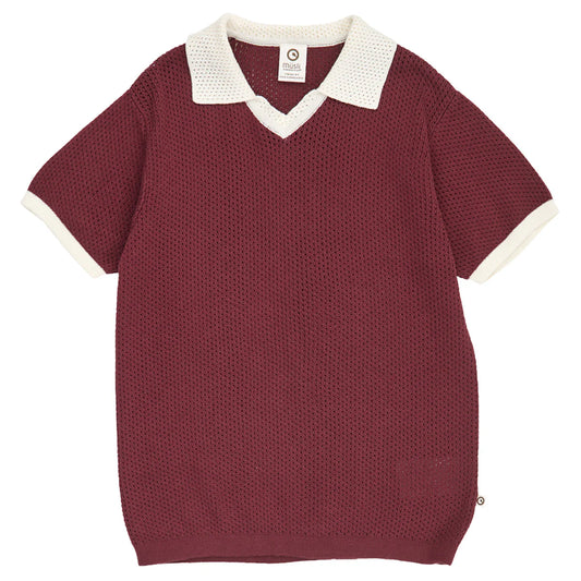 Müsli - clubhouse knit polo - russet red