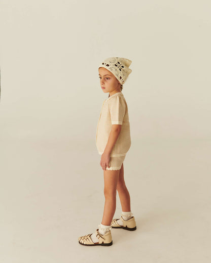 Copenhagen Colors - jacquard knit cardigan ss - beige check