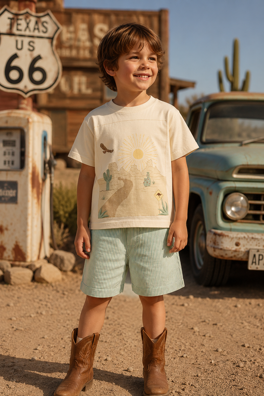 Copenhagen Colors - landscape print tee - cream