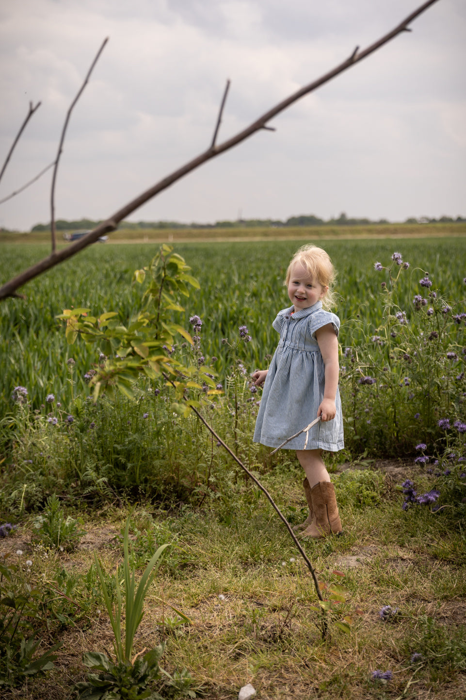 Copenhagen Colors - summer dress - denim blue stripe