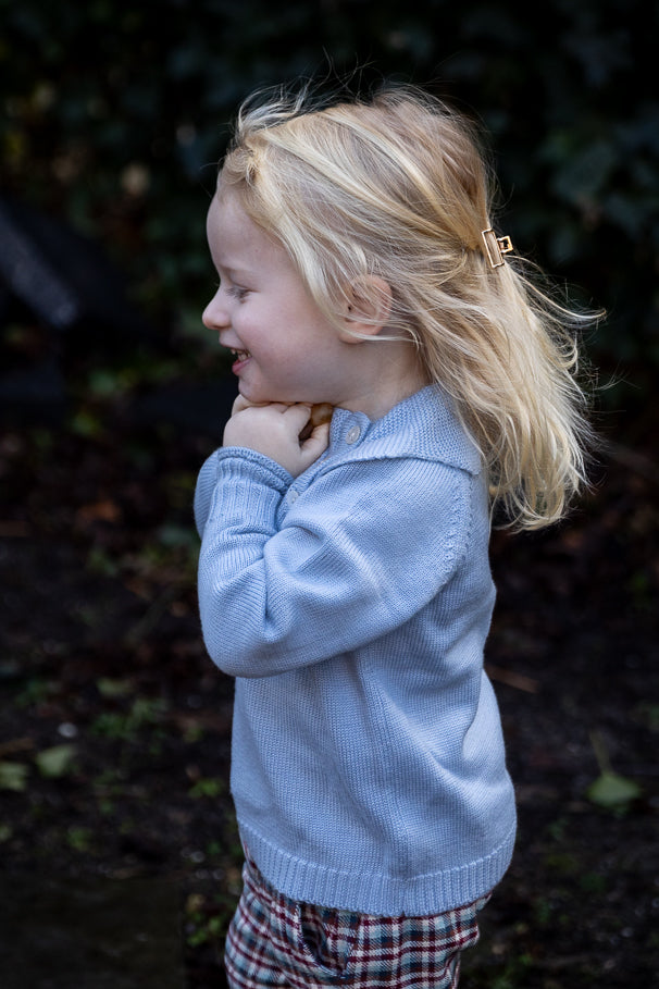 Merino marguriette blouse - dusty blue