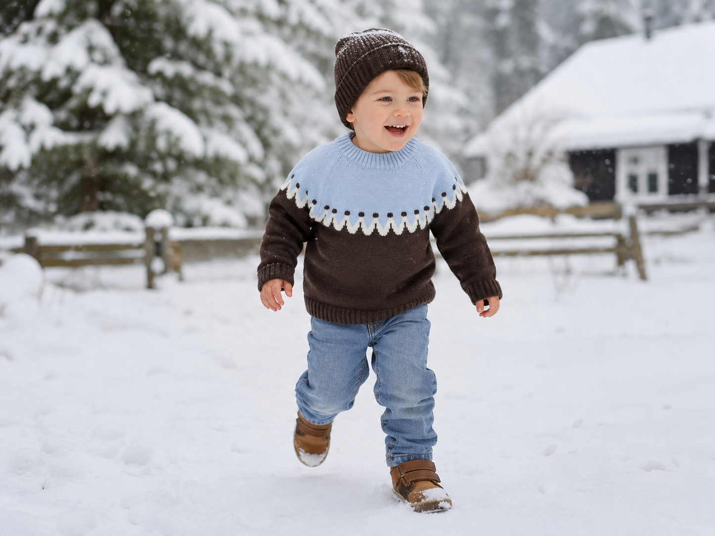 Copenhagen Colors - cupcake classic jumper - brown/blue combi
