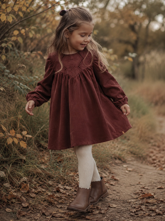 Lil'Atelier - corduroy dress Onellas - mahogany
