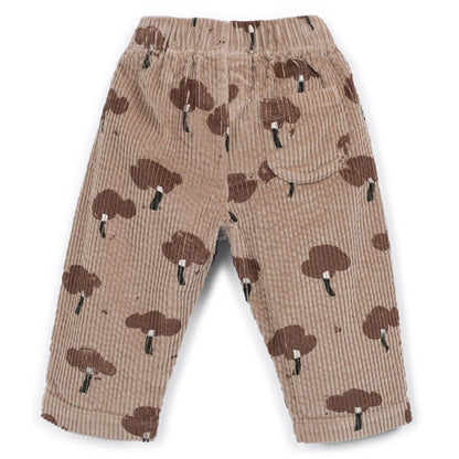 Play Up - corduroy pants with print - beige/brown