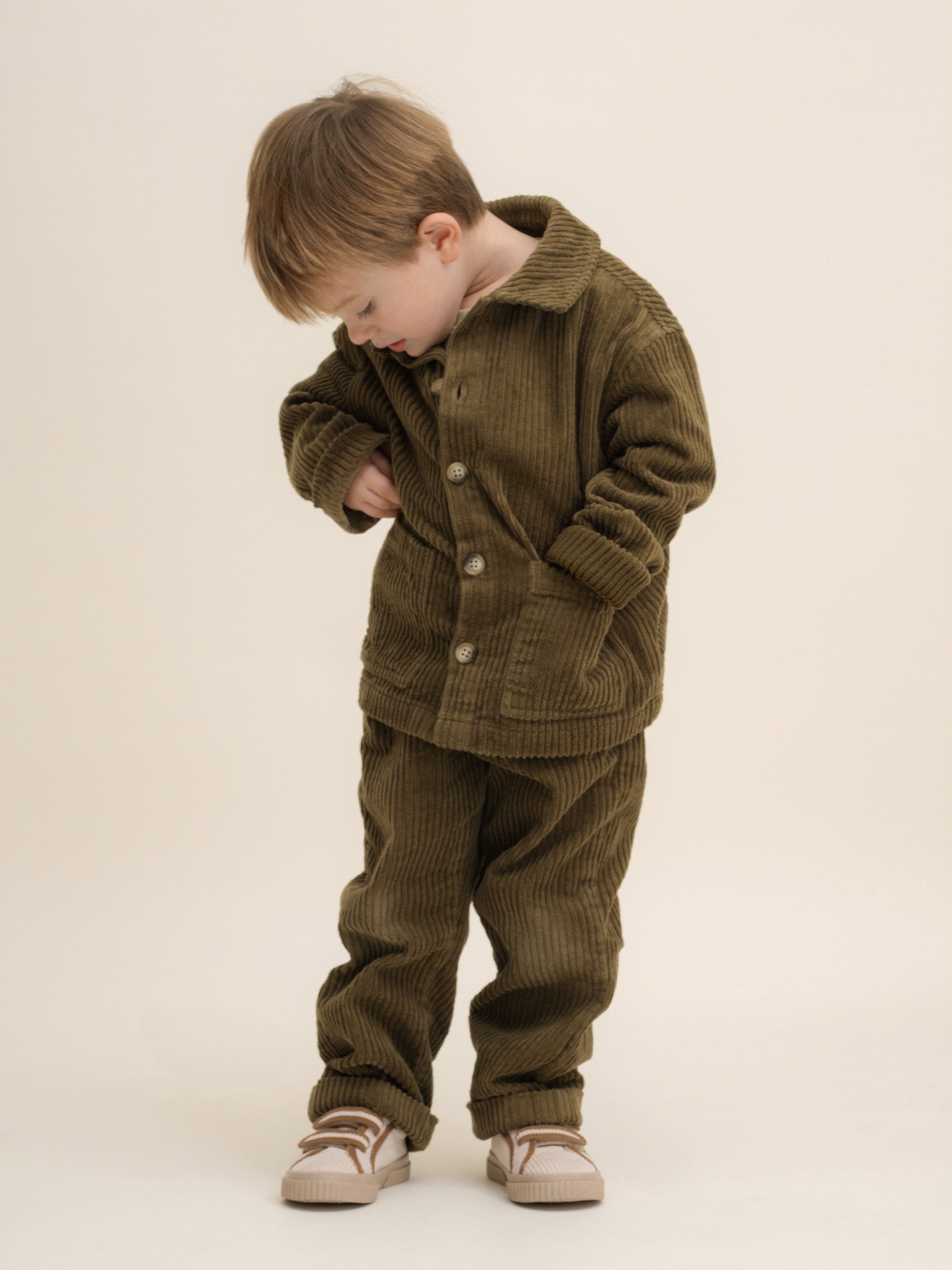 Corduroy overshirt - olive green