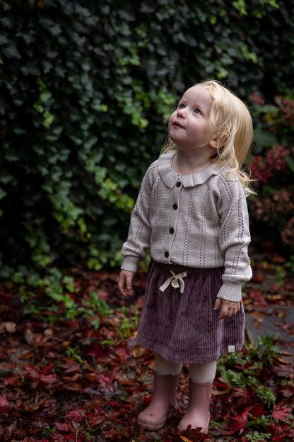 Merino pattern cardigan - pale cream melange