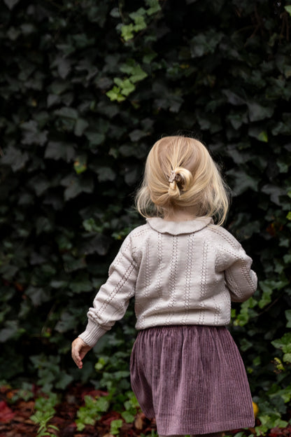 Merino pattern cardigan - pale cream melange