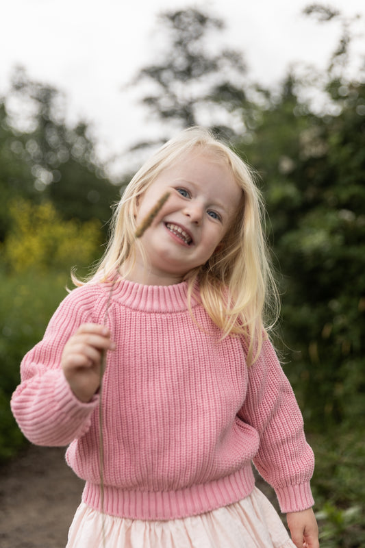 Copenhagen Colors - knitted classic rib jumper - pink