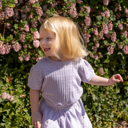 Knitted pointelle top - lavender