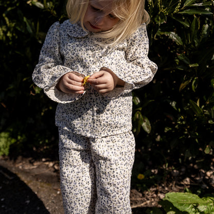 Wide leg pants - blue flower