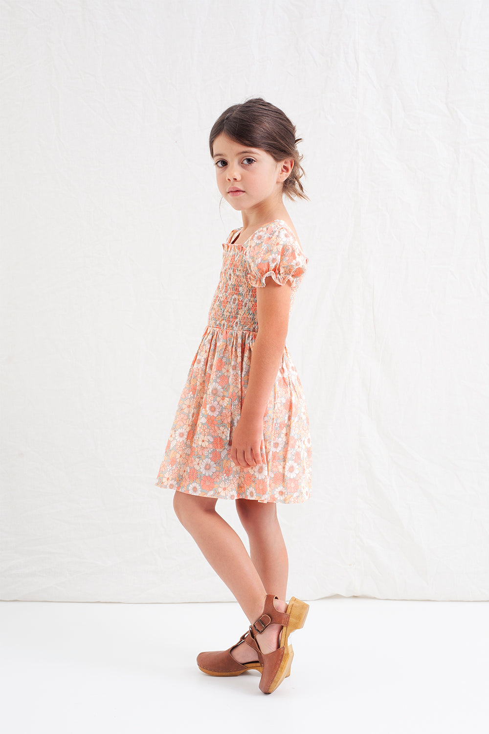 Floral honeycomb dress - pink