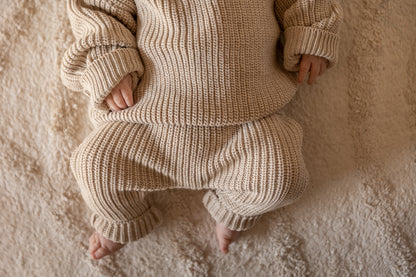 Knitted baby pants Billy - oat
