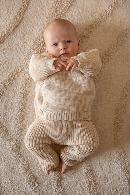Knitted baby pants Billy - beach