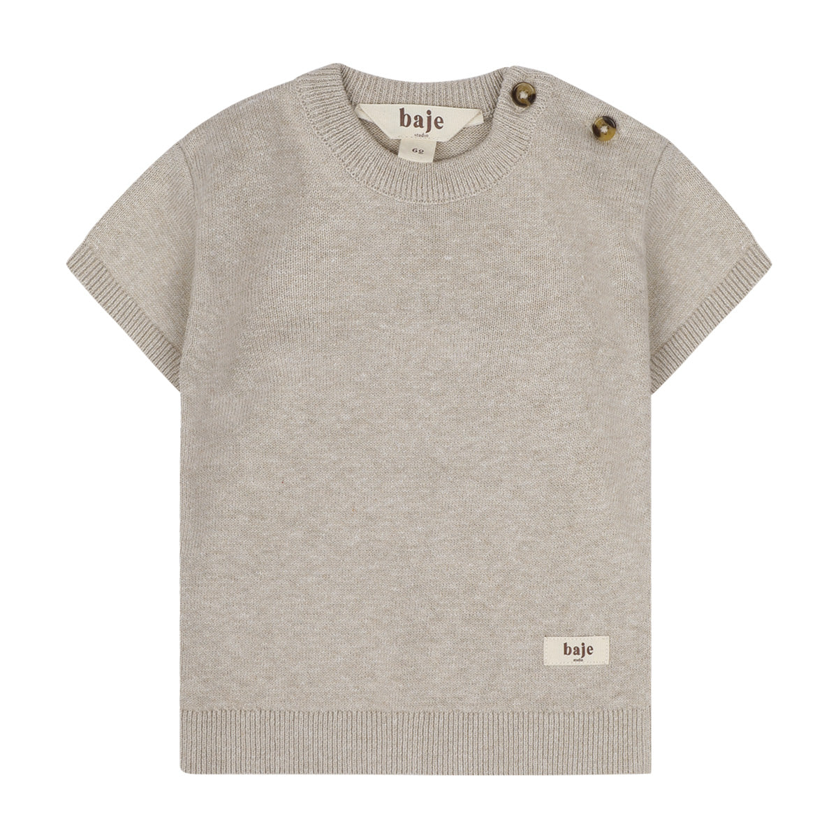 Baje Studio - knitted shortsleeve baby Cruz - sand melange