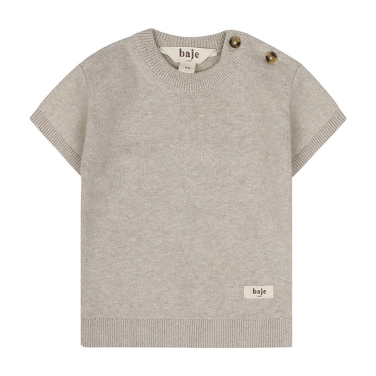 Baje Studio - knitted shortsleeve baby Cruz - sand melange