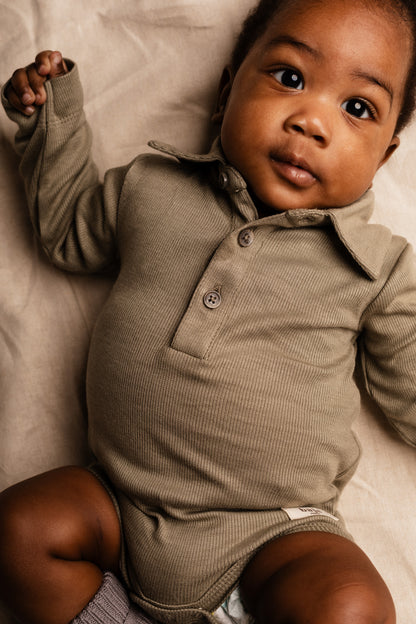 Baje Studio - polo romper Davos - green moss