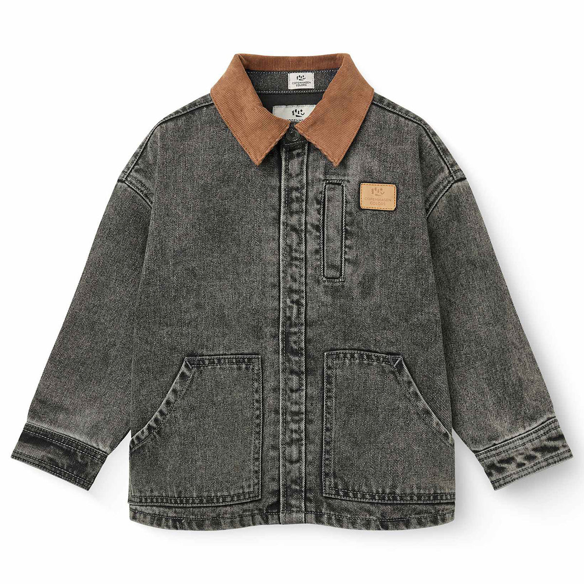 Copenhagen Colors - denim jacket with corduroy collar - grey washed