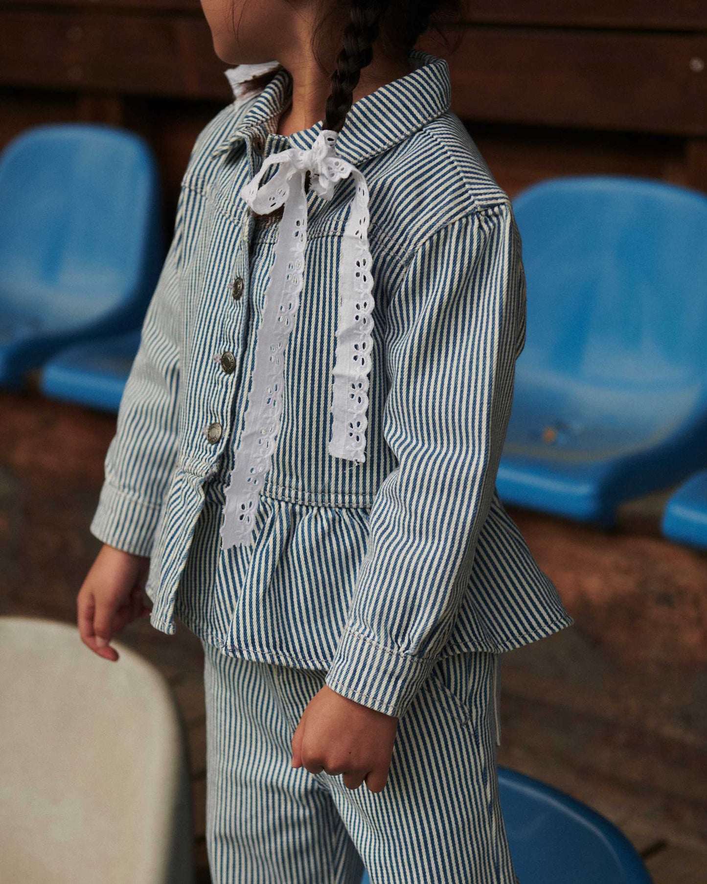 Copenhagen Colors - twill jacket - denim blue stripe