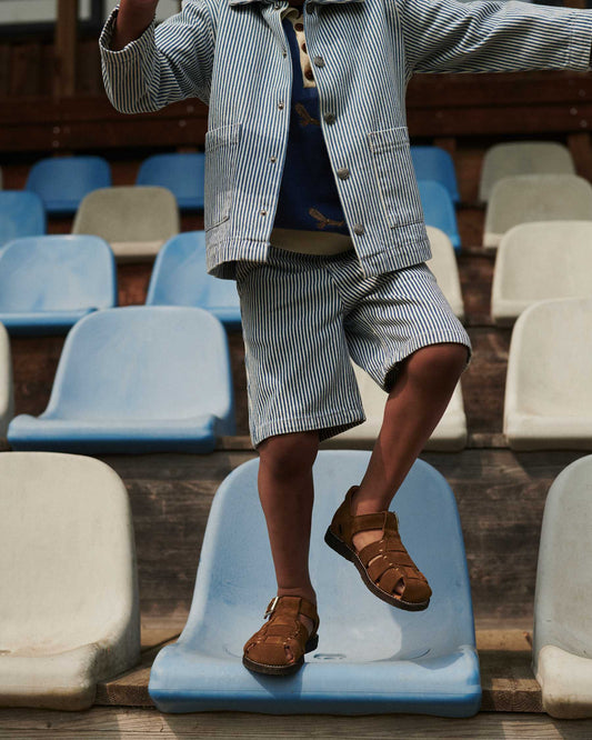 Copenhagen Colors - twill shorts - denim blue stripe