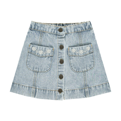 Denim skirt Denver ~ light washed blue