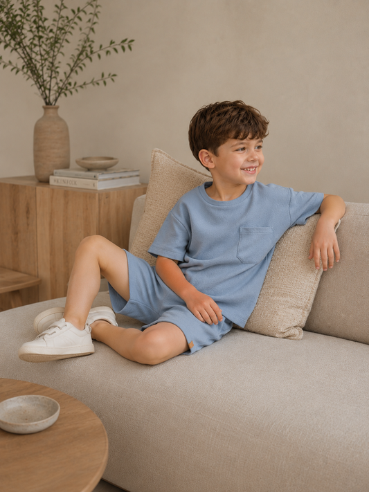 Lil'Atelier - shortsleeve Dias - dusty blue