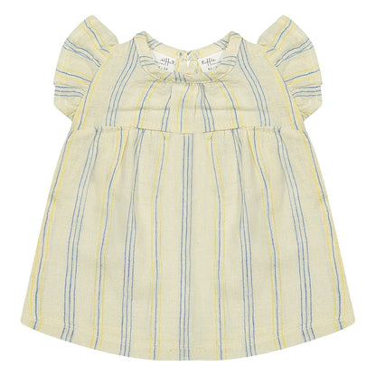 Dress Ariel linen stripe ~ ecru