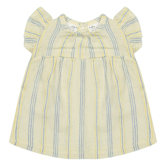 Dress Ariel linen stripe ~ ecru