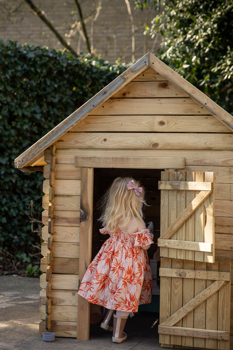 Flower dress Lillian - orange/pink